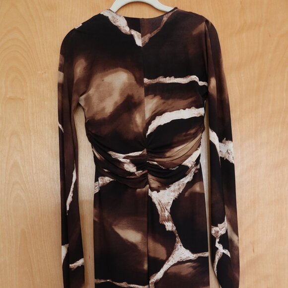 Roberto Cavalli for Neiman Marcus $1800 dress in brown/cream animal print ITALY - Picture 4 of 16